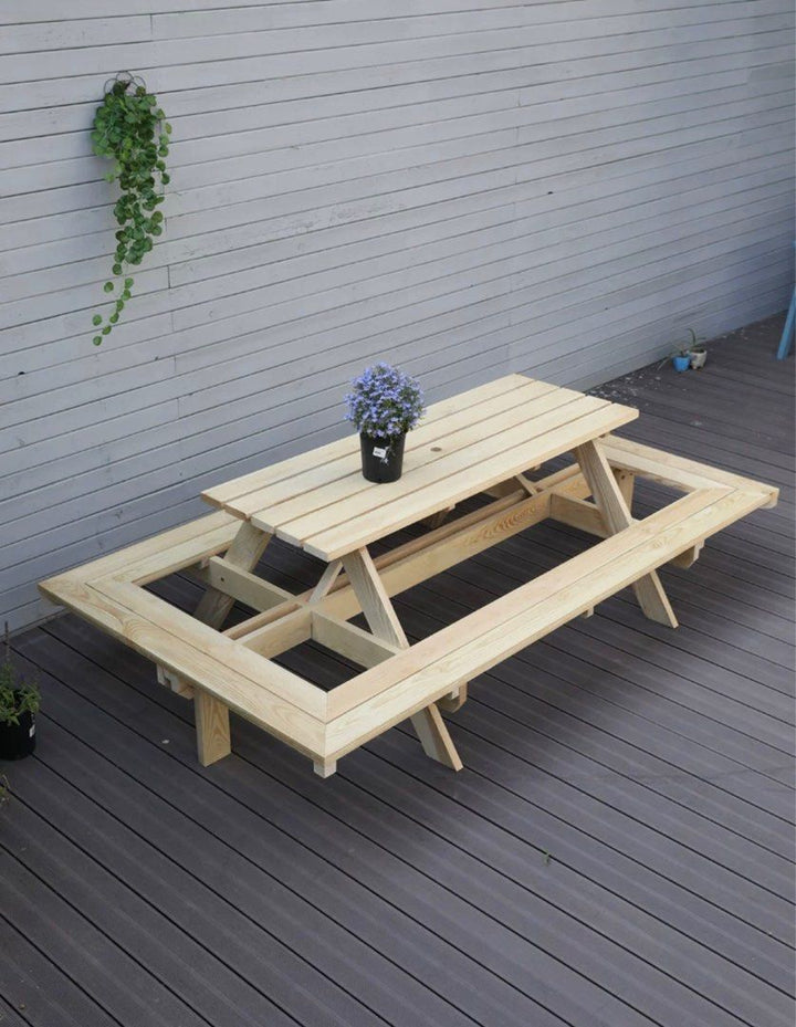 SERAN Solid Wood Outdoor Table & Bench