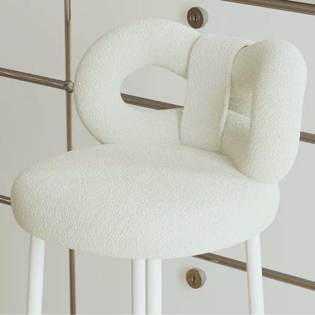 ESTON Modern Boucle Ribbon Bar Stool