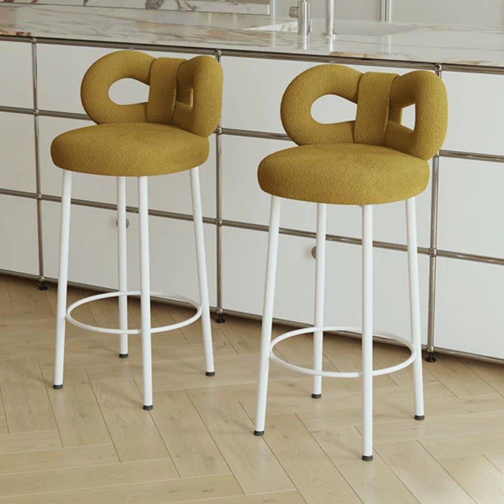 ESTON Modern Boucle Ribbon Bar Stool