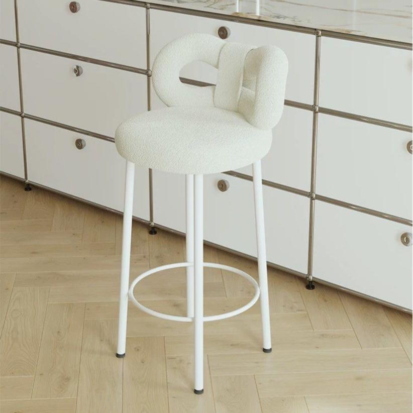 ESTON Modern Boucle Ribbon Bar Stool