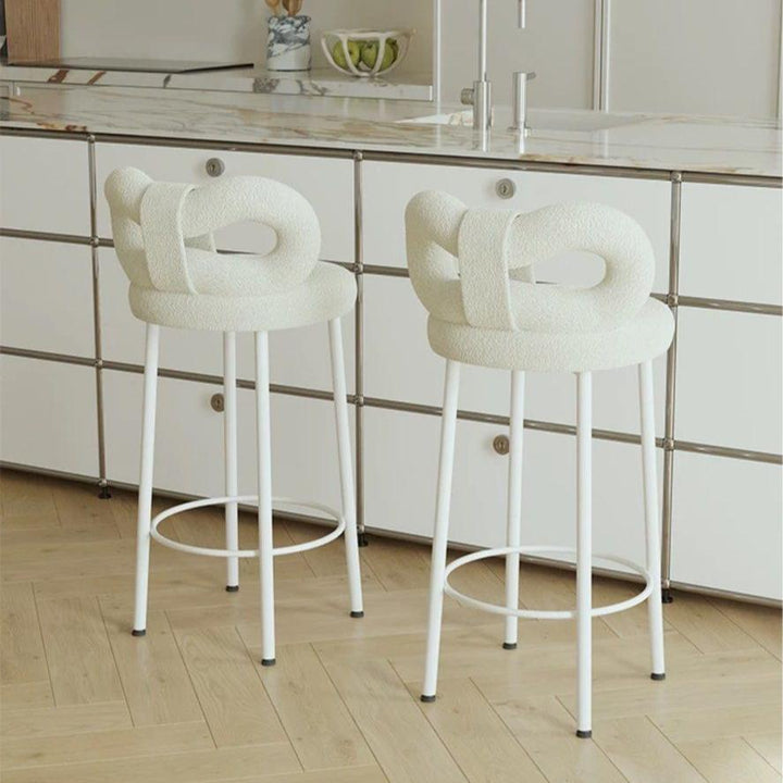 ESTON Modern Boucle Ribbon Bar Stool