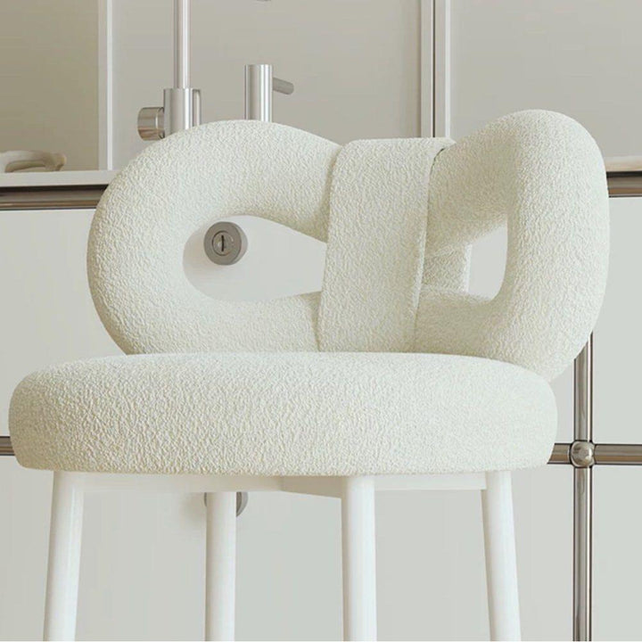 ESTON Modern Boucle Ribbon Bar Stool