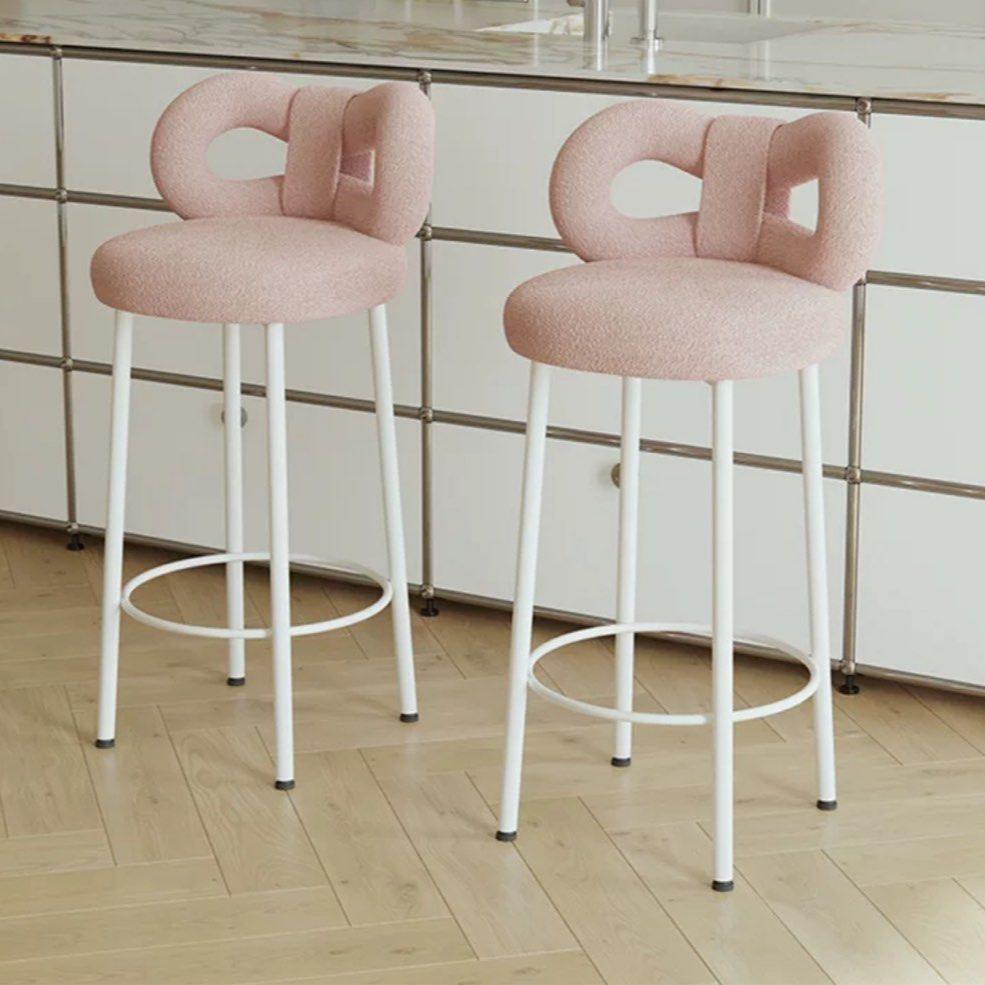 ESTON Modern Boucle Ribbon Bar Stool