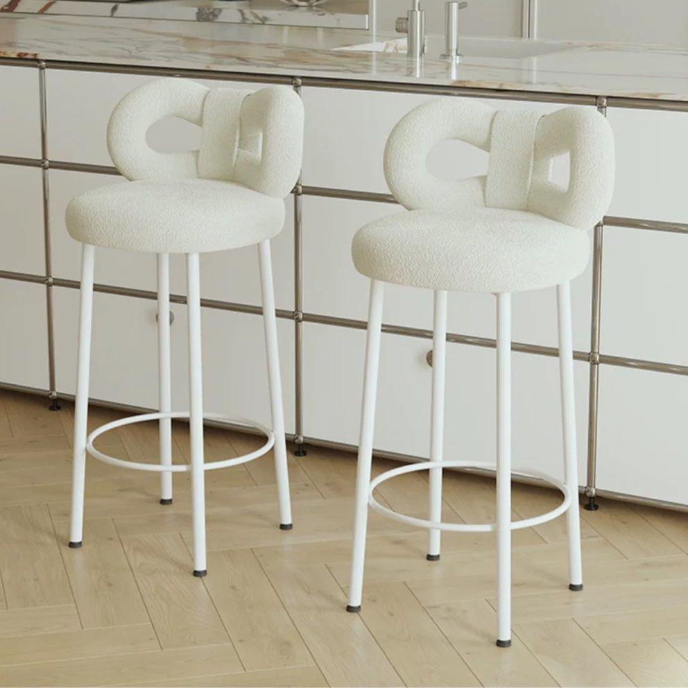 ESTON Modern Boucle Ribbon Bar Stool