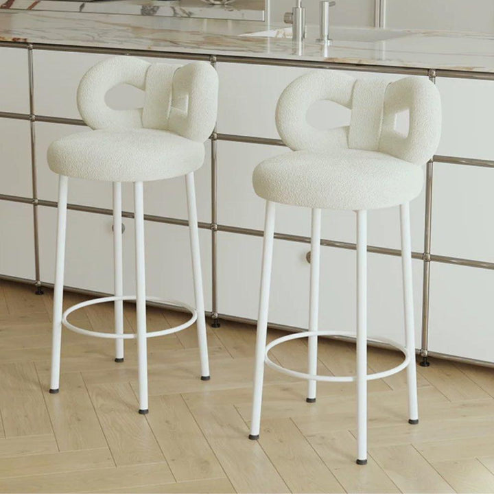 ESTON Modern Boucle Ribbon Bar Stool