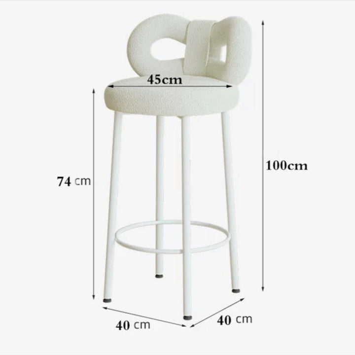 ESTON Modern Boucle Ribbon Bar Stool