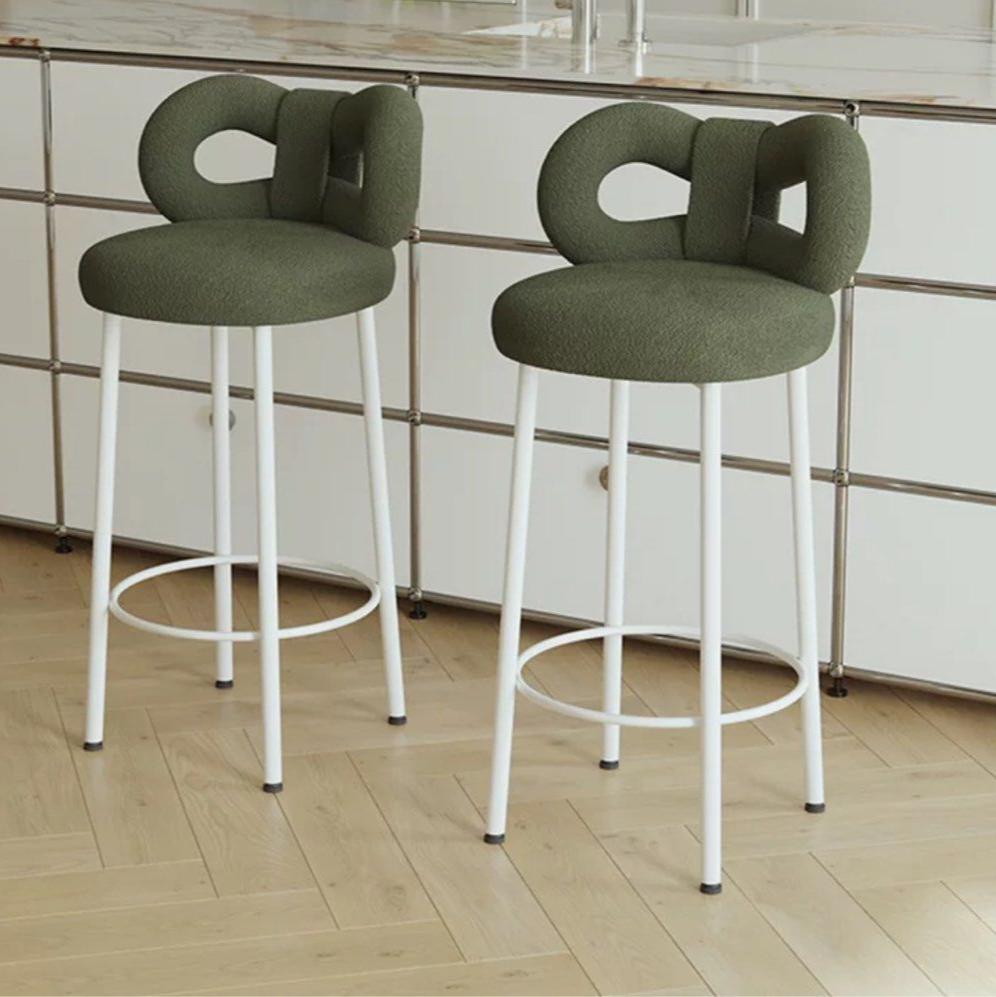 ESTON Modern Boucle Ribbon Bar Stool