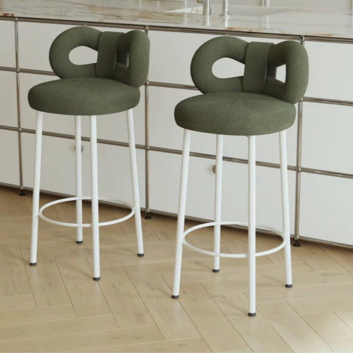 ESTON Modern Boucle Ribbon Bar Stool