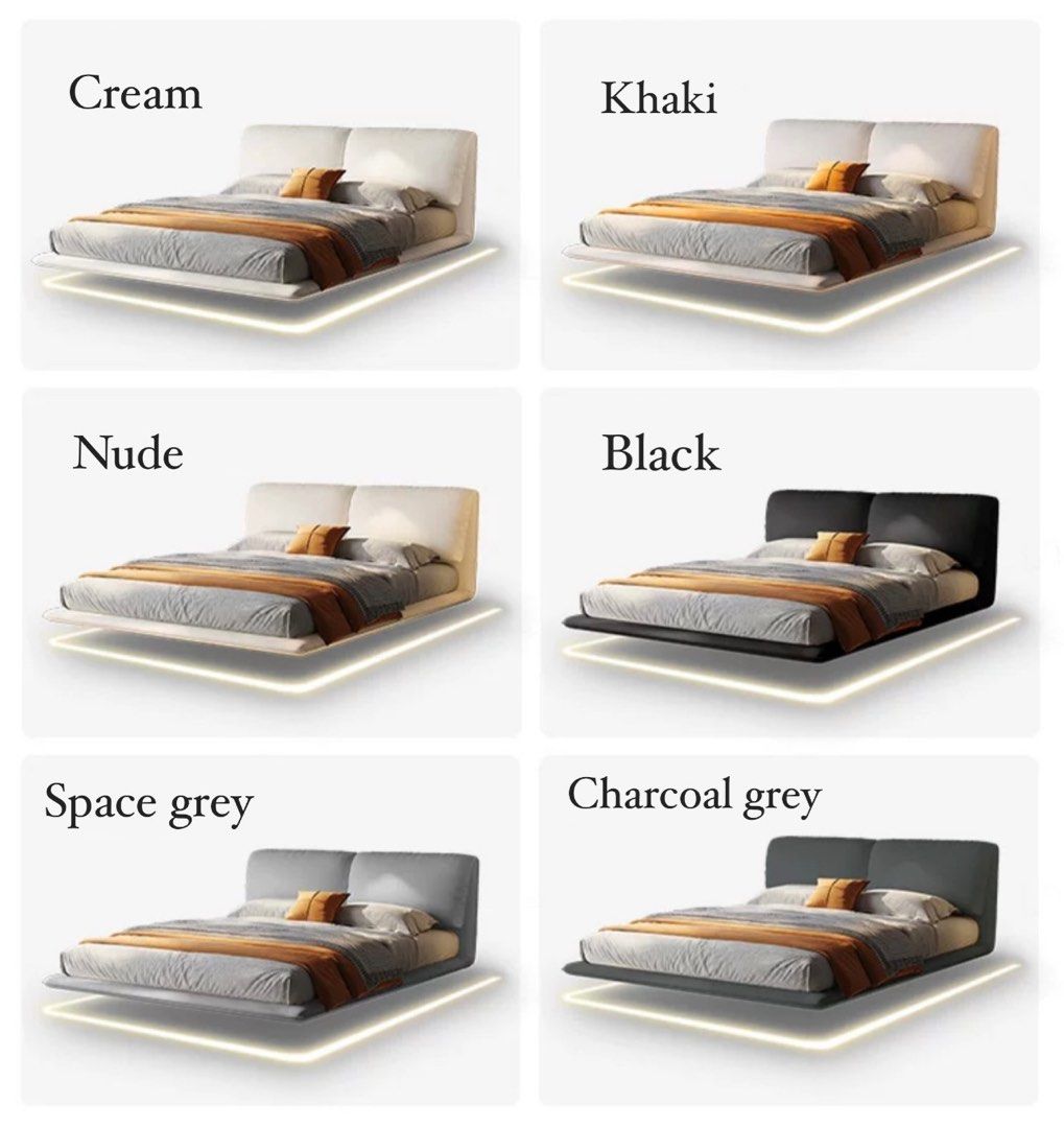 VAIRA Modern Floating Leather Bed