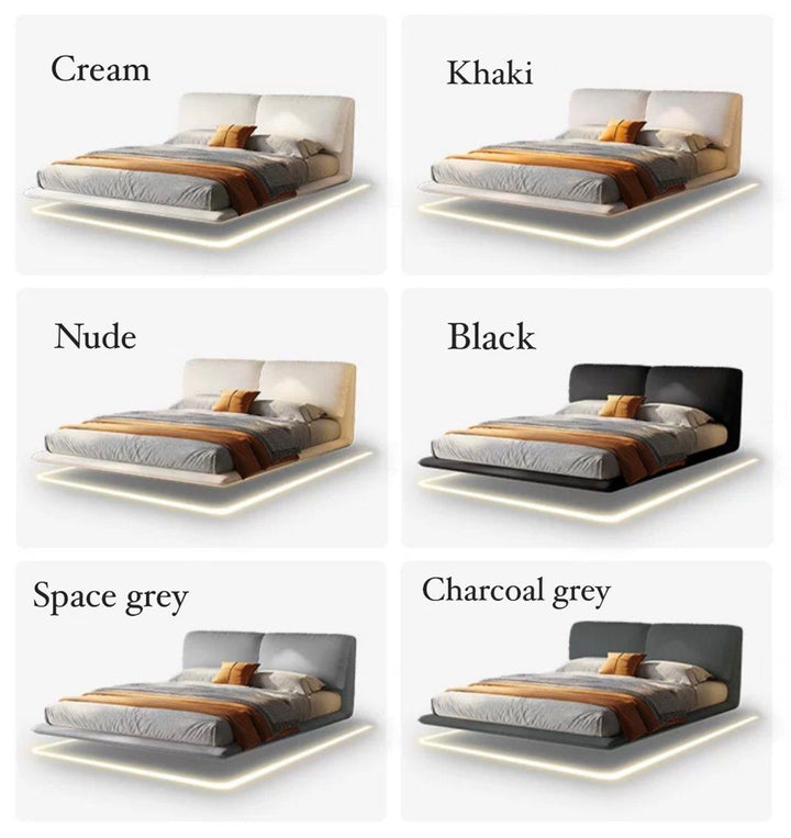 VAIRA Modern Floating Leather Bed