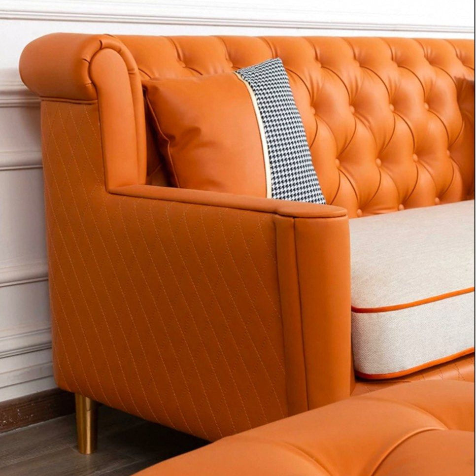 VALENC Victorian Leather Sofa