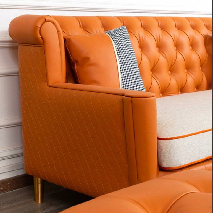 VALENC Victorian Leather Sofa