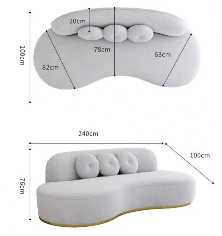 LAMORA Modern Velvet Sofa