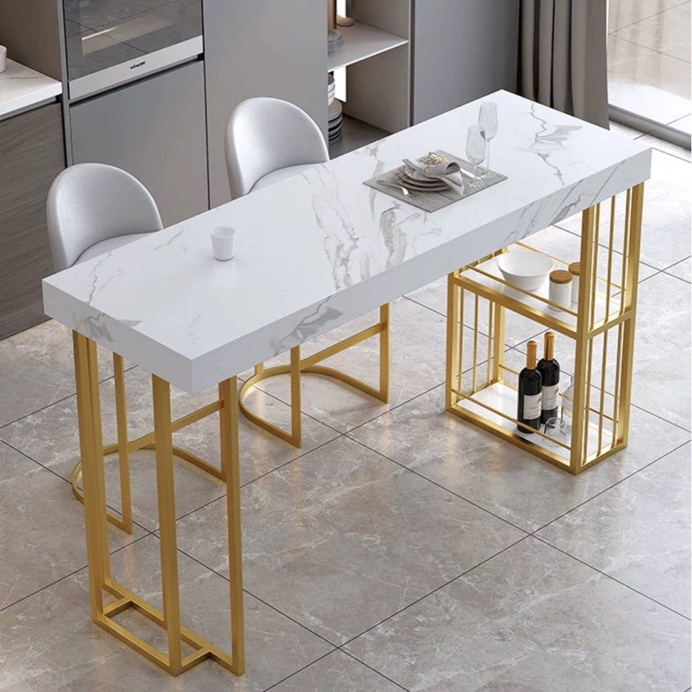 KLAFEE Modern Marble Bar Table