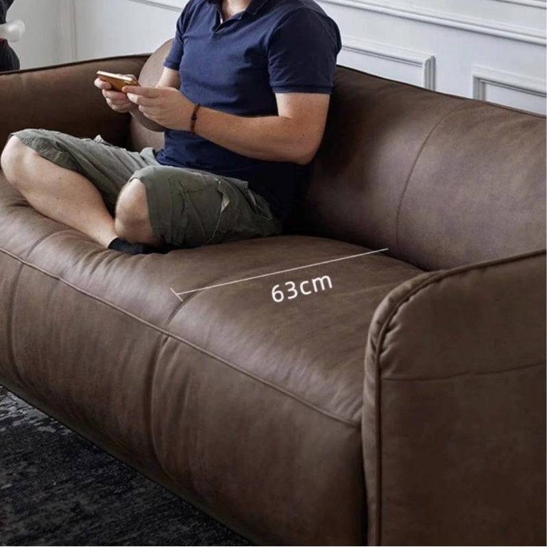 MARCOSA Foldable Leather Sofa Bed with Mattress