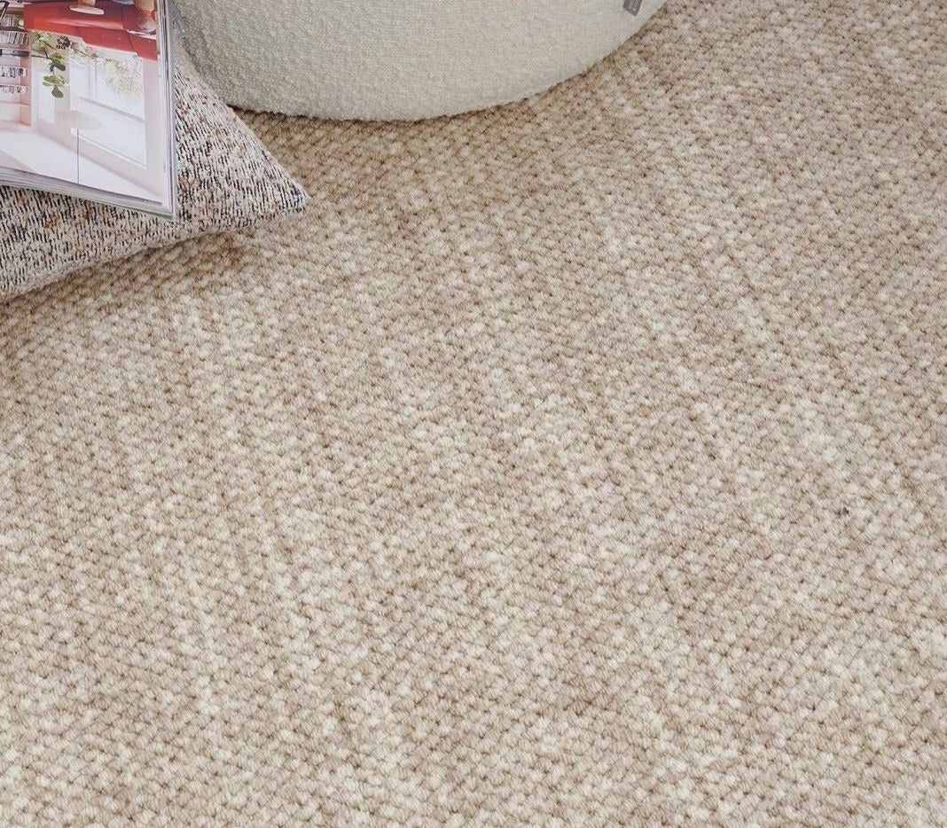 ZACHARIAS Modern Khaki Wool Round Rug