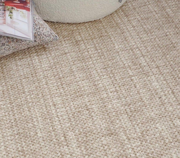ZACHARIAS Modern Khaki Wool Round Rug
