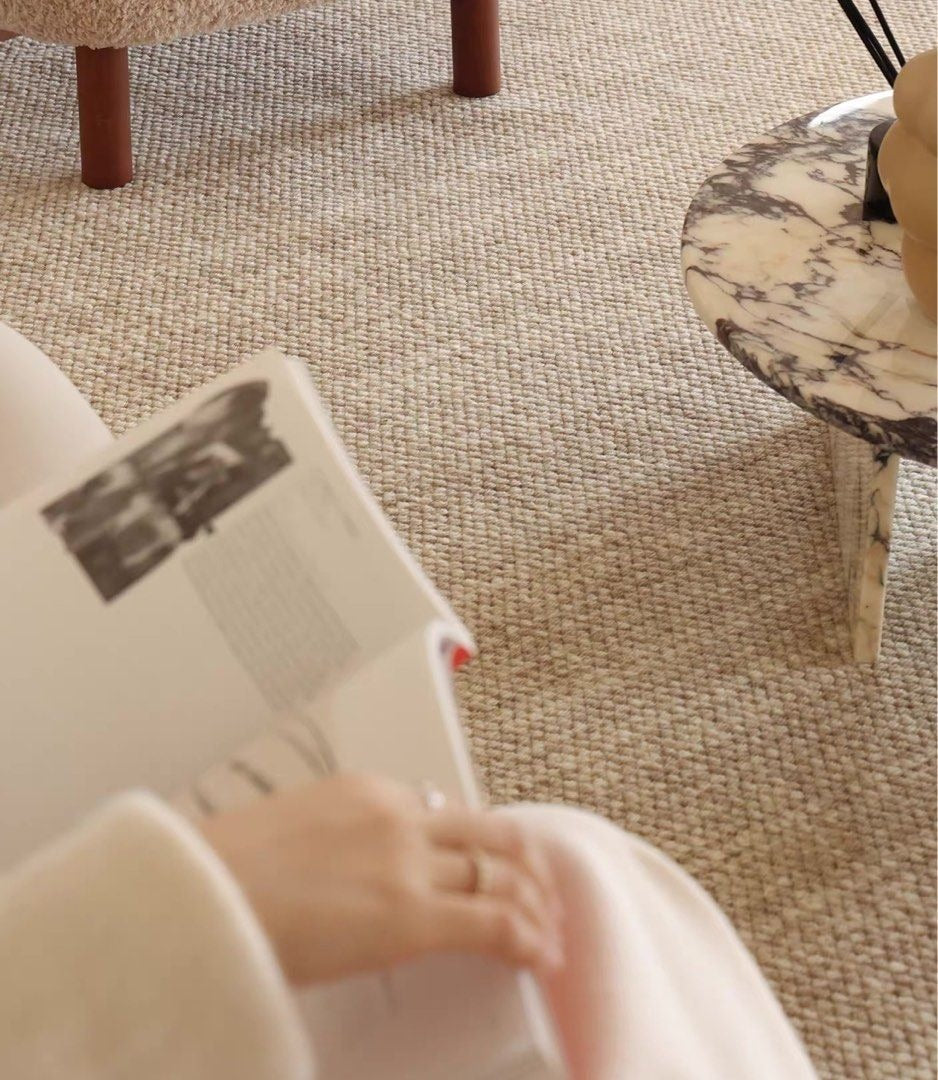 ZACHARIAS Modern Khaki Wool Round Rug