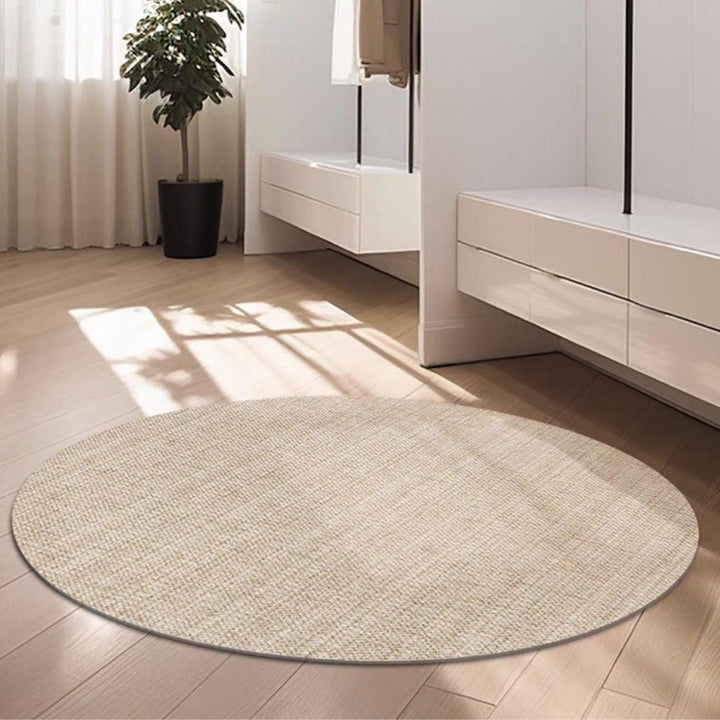 ZACHARIAS Modern Khaki Wool Round Rug