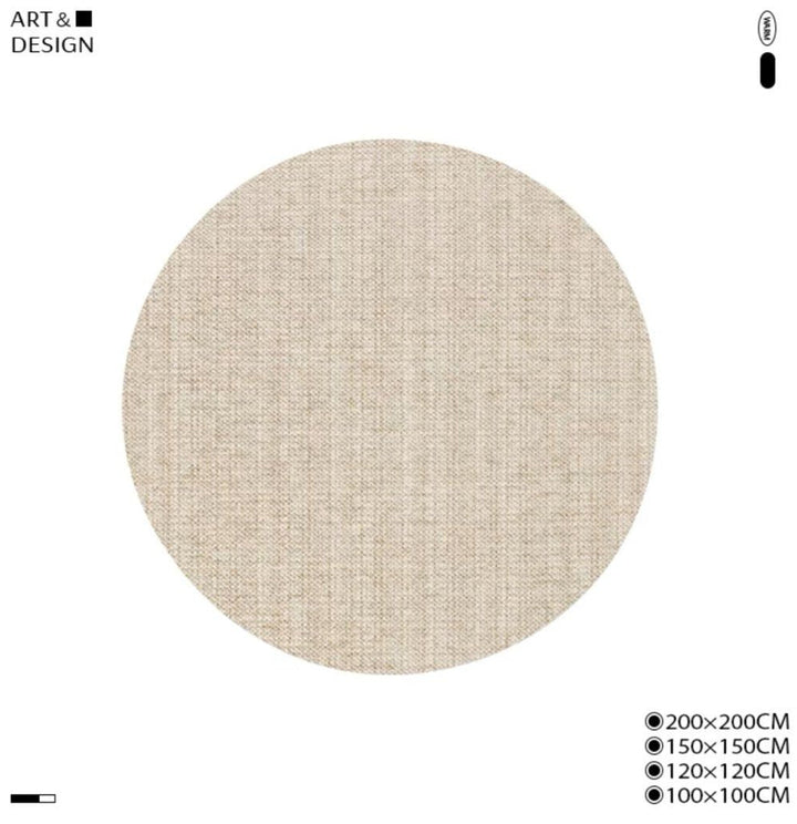 ZACHARIAS Modern Khaki Wool Round Rug