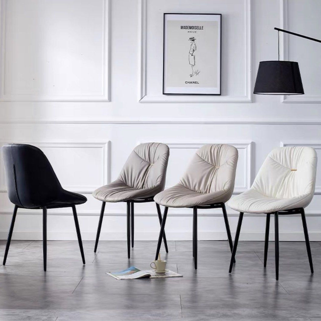 KRAVINOFF Modern Leather Dining Chair