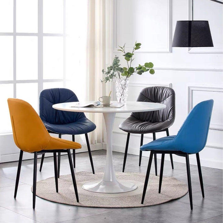 KRAVINOFF Modern Leather Dining Chair