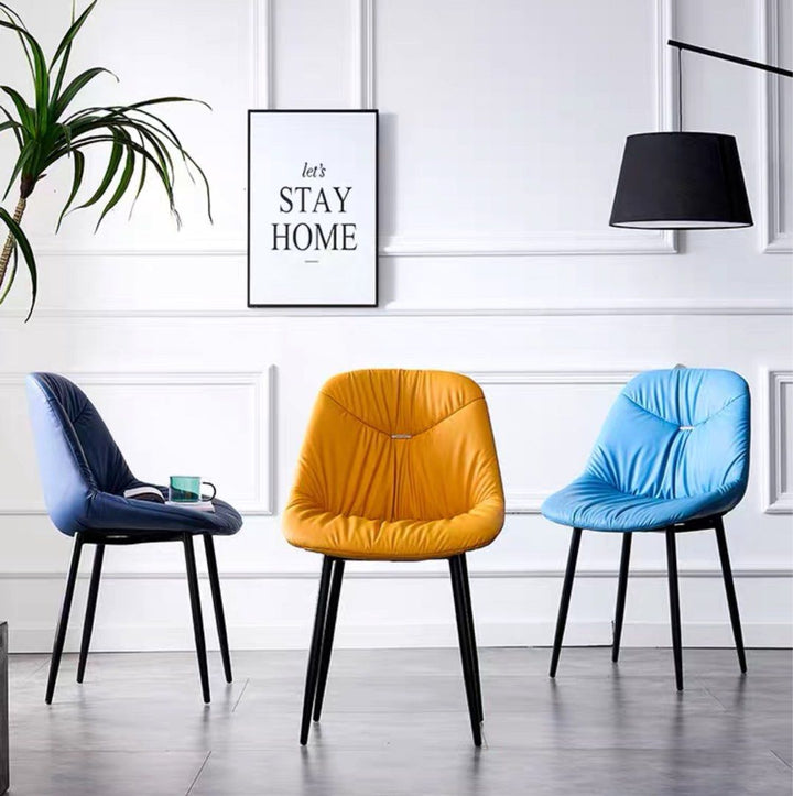 KRAVINOFF Modern Leather Dining Chair