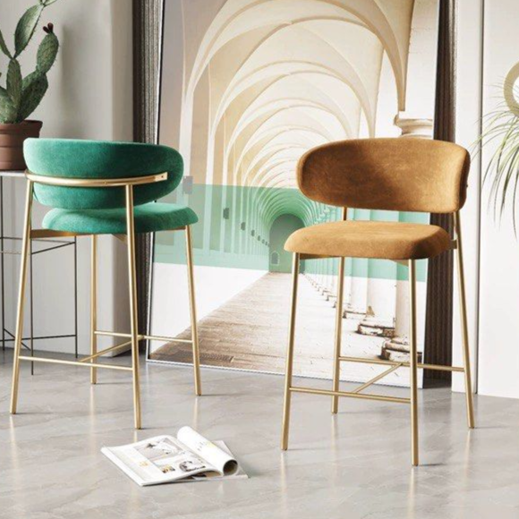VELE Modern Velvet Bar Stool