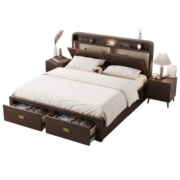 VINCA Modern Solid Wood Storage Bedframe