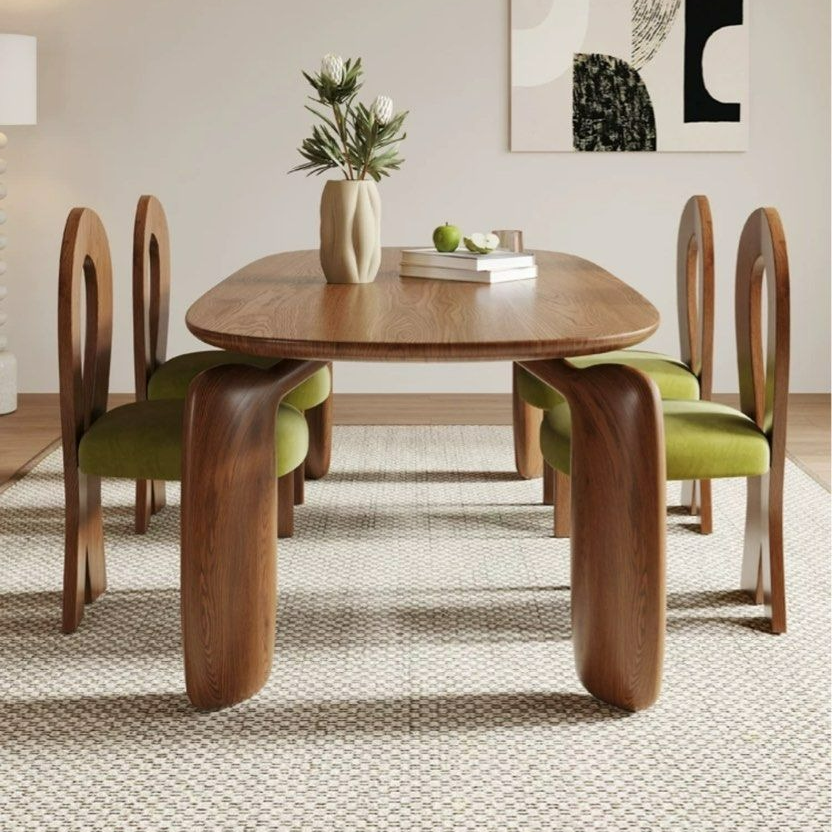 ZAMORA Japandi Solid Wood Dining Table