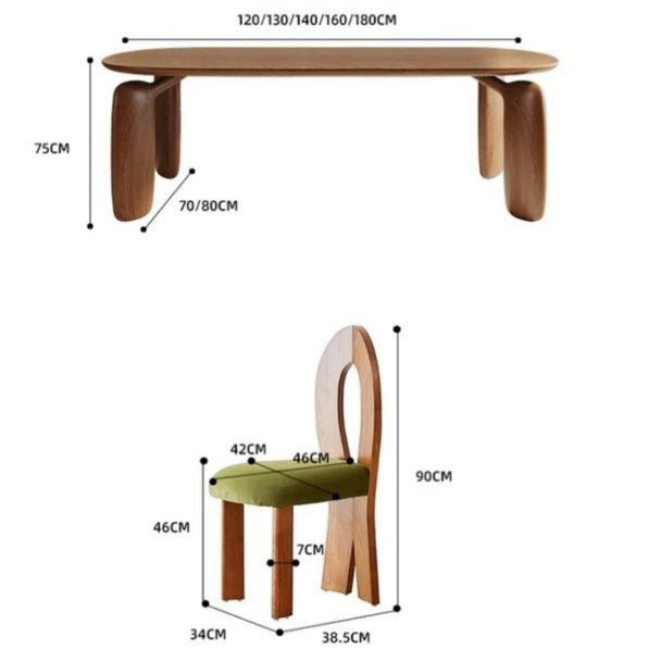 ZAMORA Japandi Solid Wood Dining Table