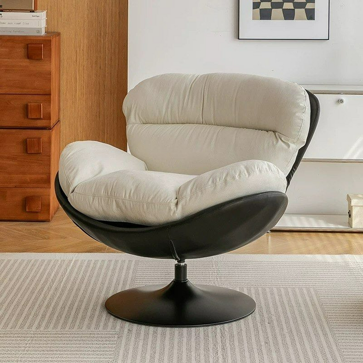 MILA Modern Leather Swivel Lounge Chair
