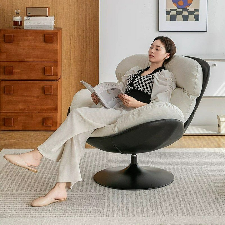 MILA Modern Leather Swivel Lounge Chair