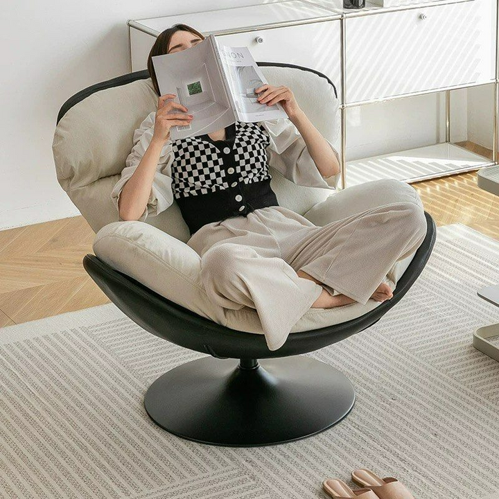 MILA Modern Leather Swivel Lounge Chair