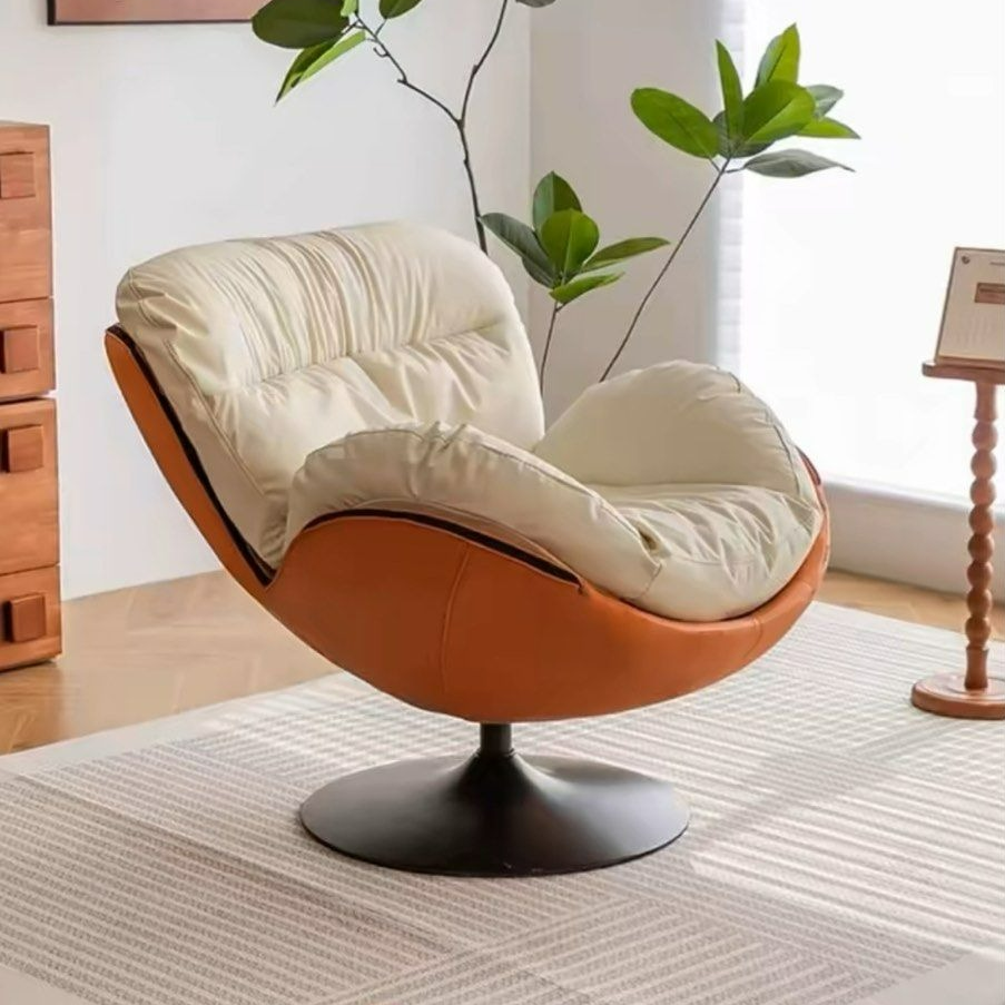MILA Modern Leather Swivel Lounge Chair