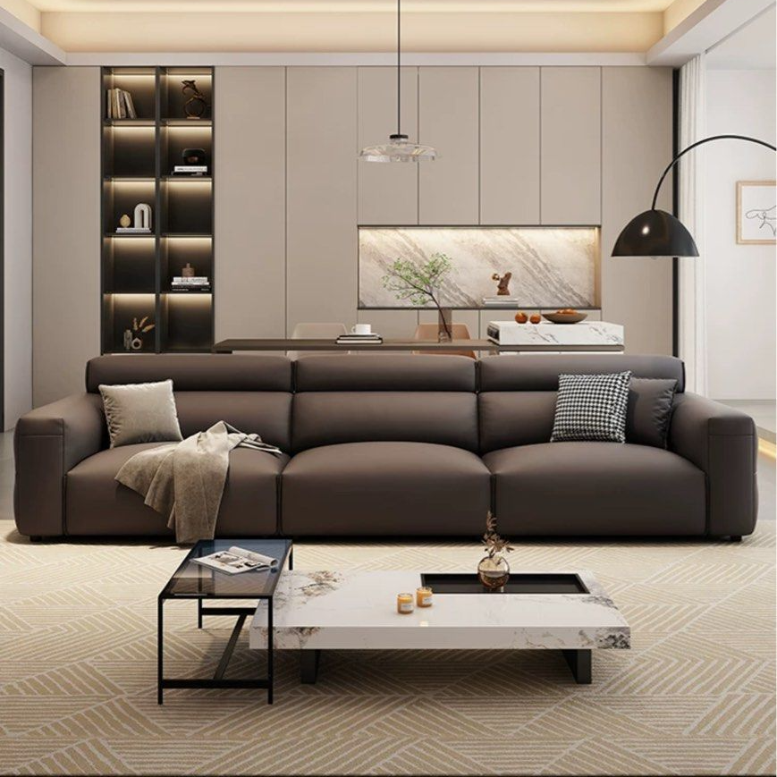 ROVINO Modern Genuine Leather Sofa