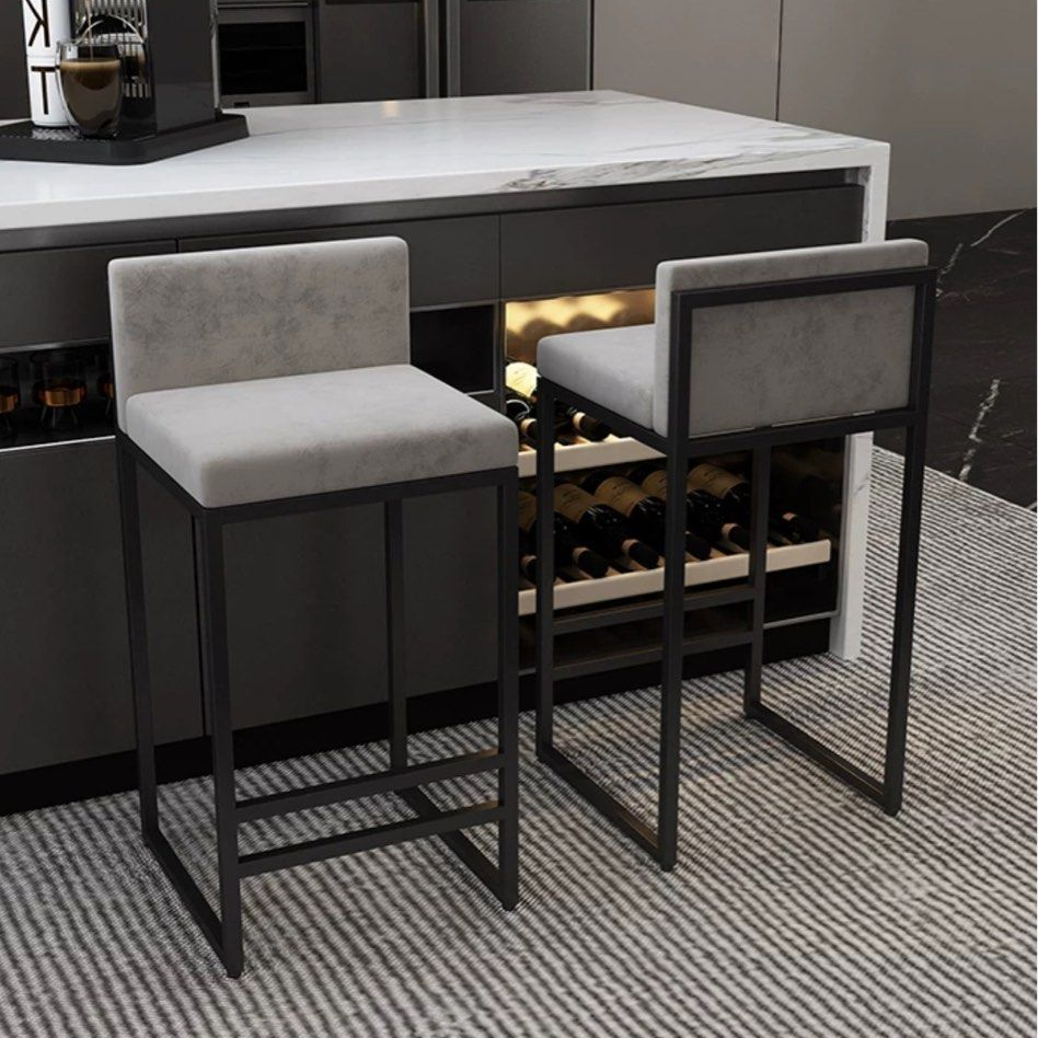 MANTHA Modern Velvet Bar Stool