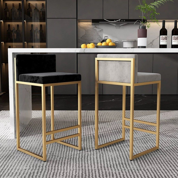 MANTHA Modern Velvet Bar Stool