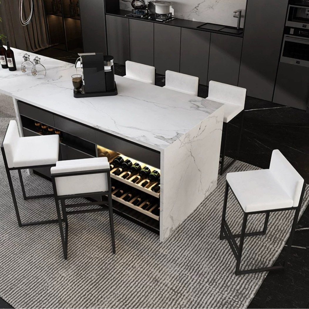 MANTHA Modern Velvet Bar Stool