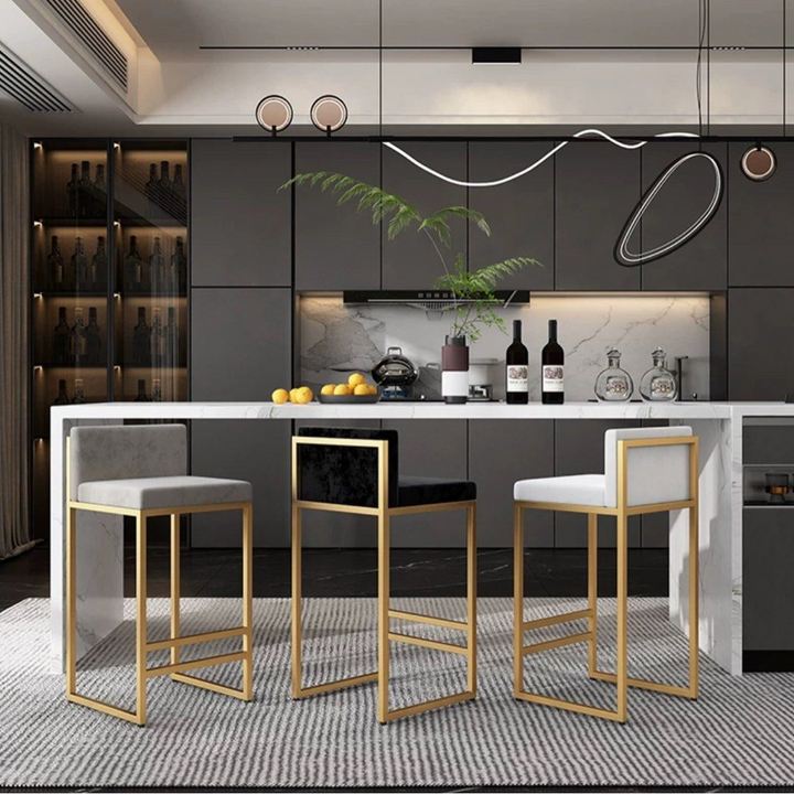 MANTHA Modern Velvet Bar Stool