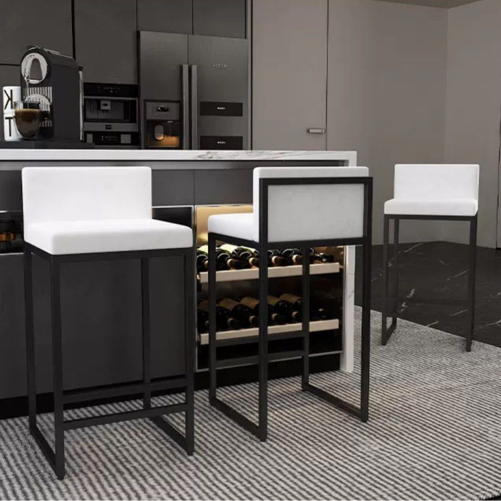 MANTHA Modern Velvet Bar Stool