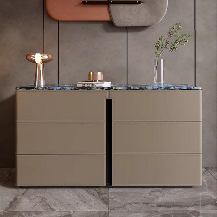 GIACOMO Modern Saddle Leather Sideboard