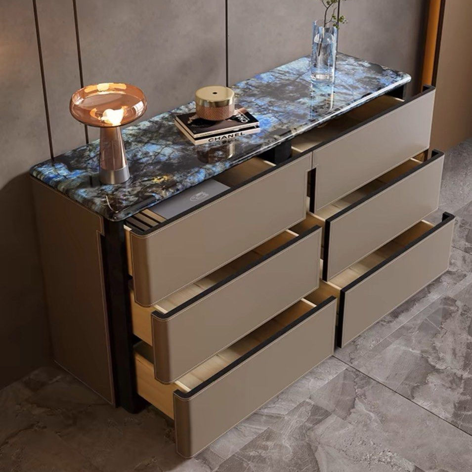 GIACOMO Modern Saddle Leather Sideboard