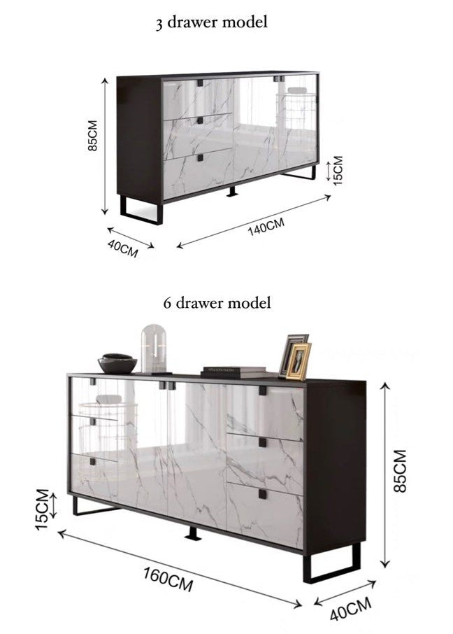 HAVONTEN Modern Marble Sideboard
