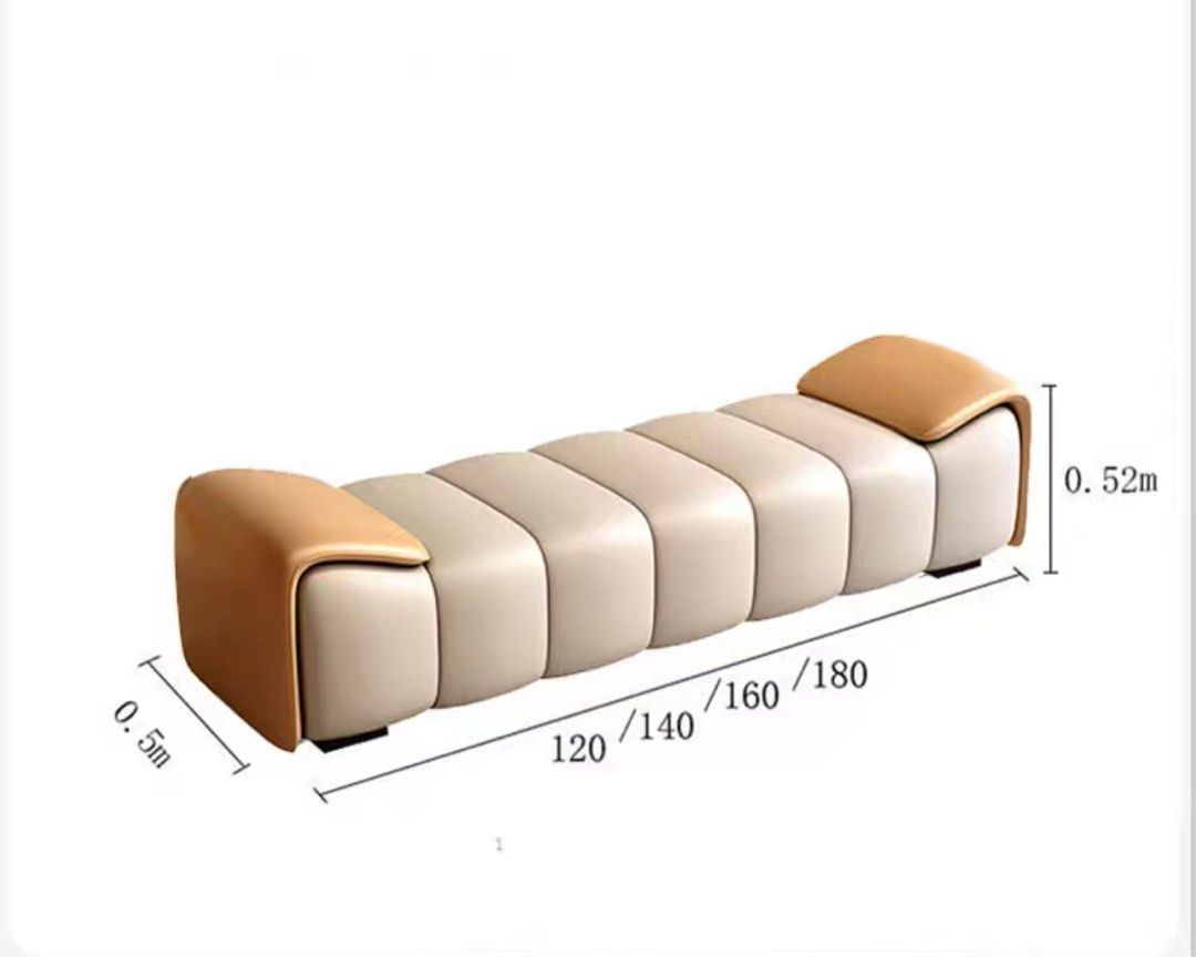 AMBERLY Modern Leather Bench