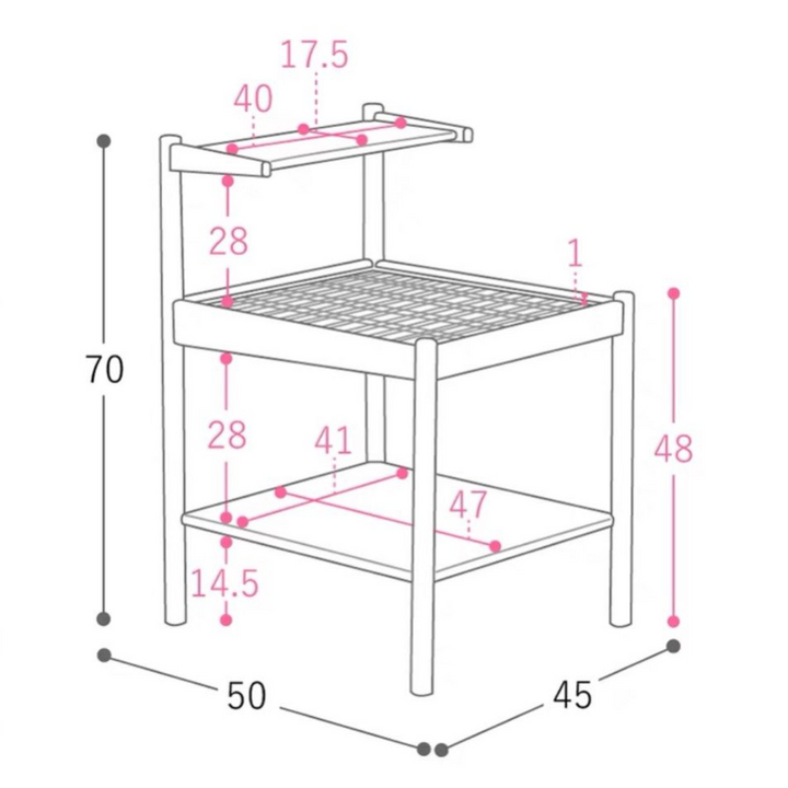 VUNA Japandi Rattan Bedside Table