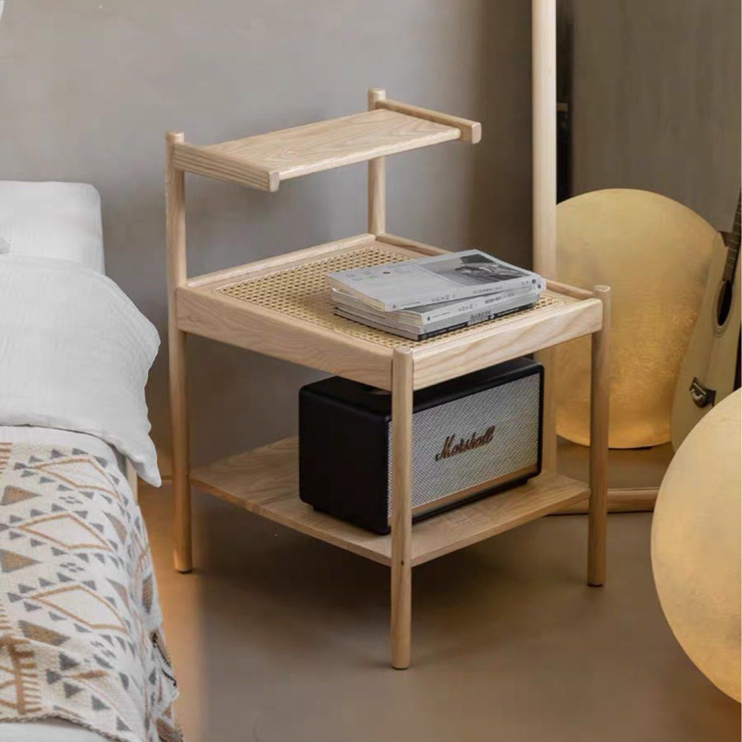 VUNA Japandi Rattan Bedside Table