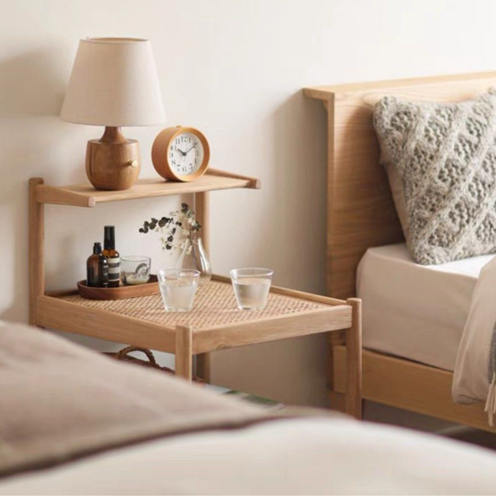 VUNA Japandi Rattan Bedside Table