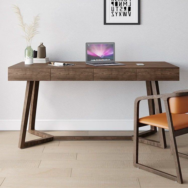 BRODERIK Rustic Solid Wood Study Desk