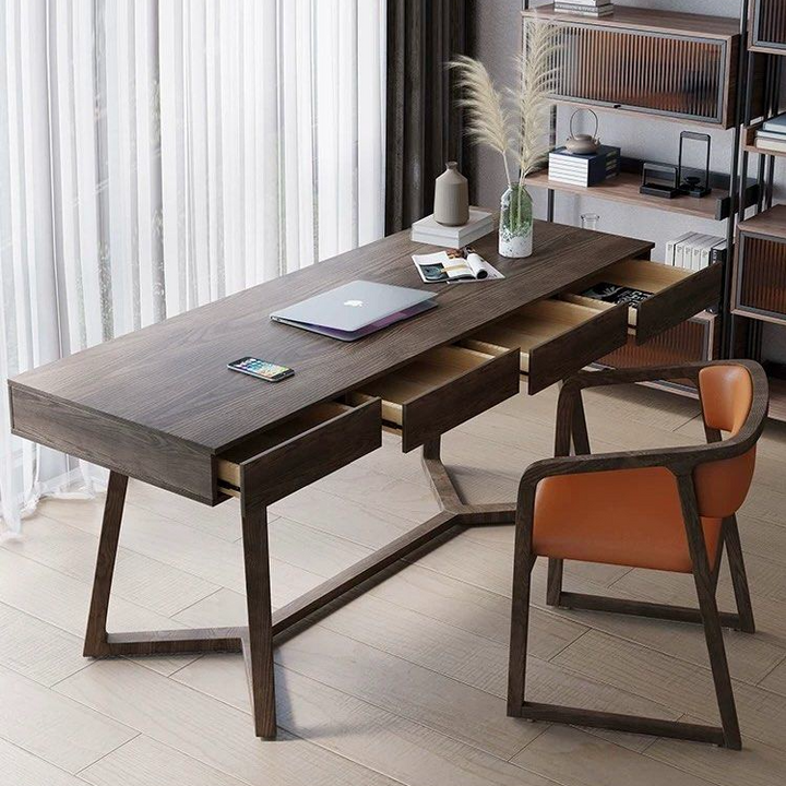 BRODERIK Rustic Solid Wood Study Desk